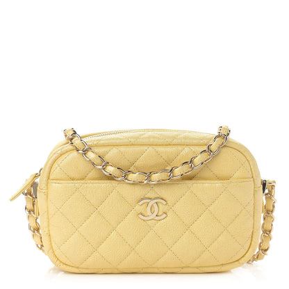 Chanel Iridescent Caviar Quilted Small Timeless Camera Case Yellow 1 of 10