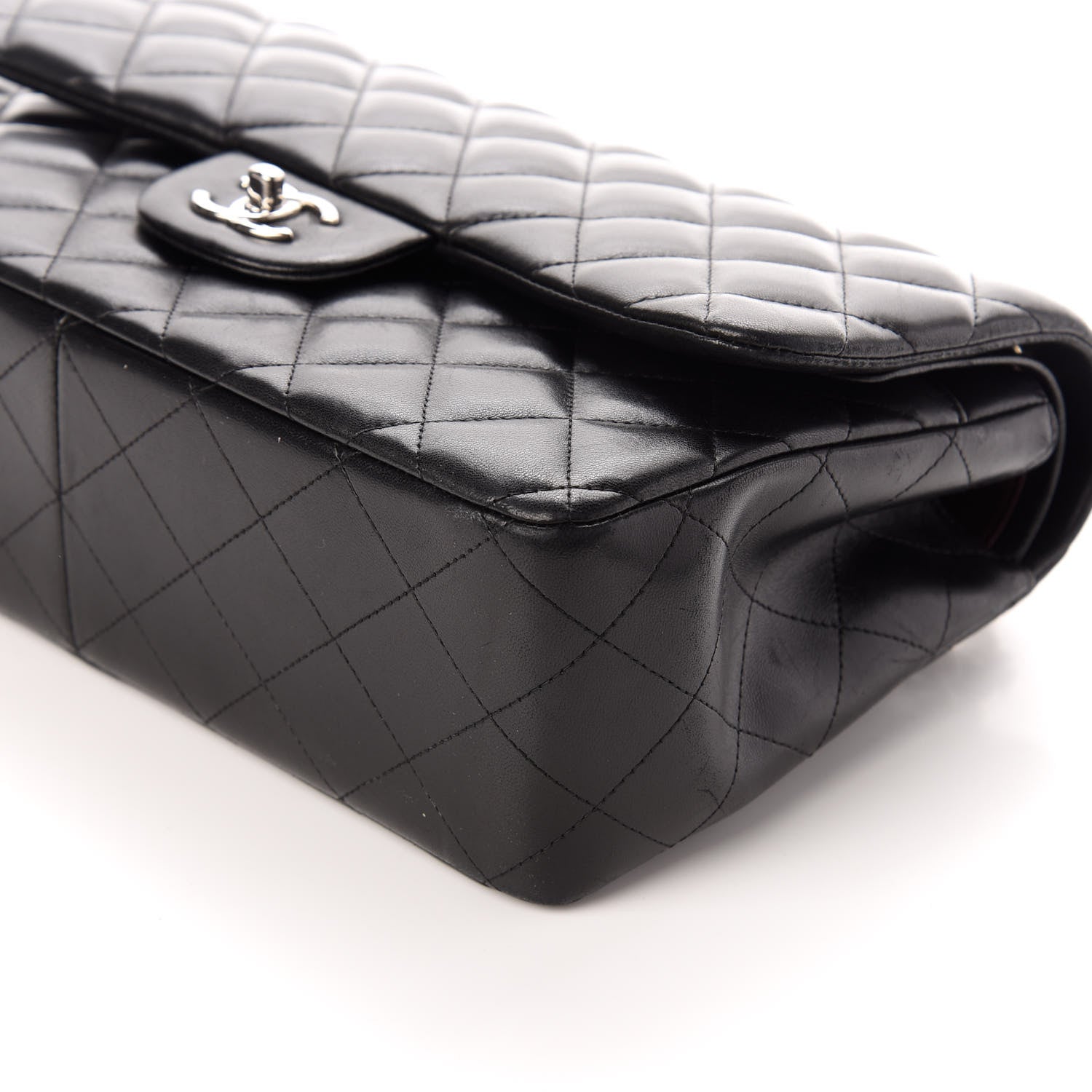 Chanel Lambskin Quilted Jumbo Double Flap Black 9 of 9