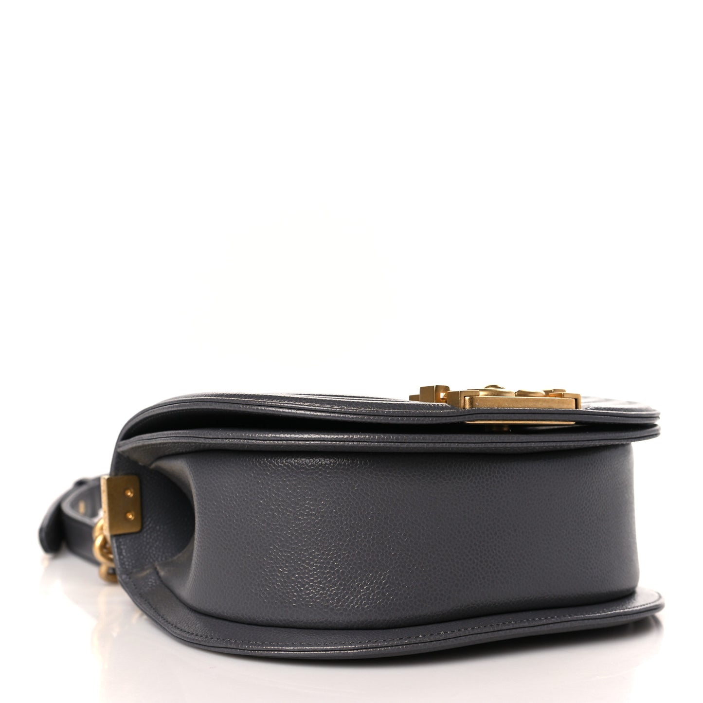 Caviar Quilted Small Boy Messenger Bag Dark Grey