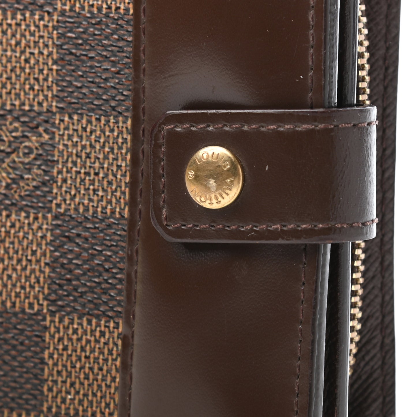 Damier Ebene Zippe Zipped Compact Wallet