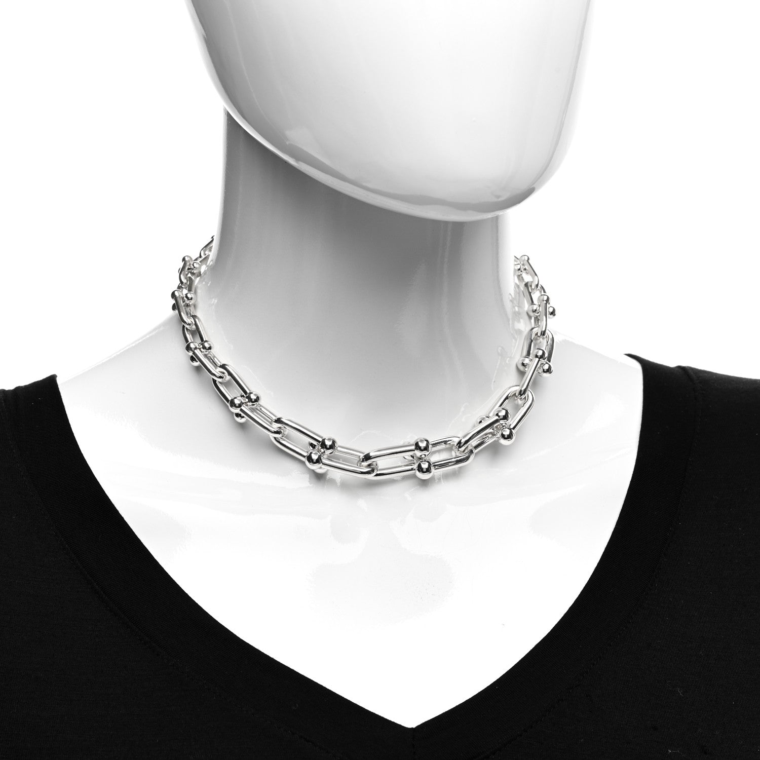 Tiffany Sterling Silver HardWear Graduated Link Necklace 2 of 4