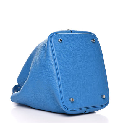 Hermes Taurillon Clemence Picotin Lock 22 MM Bleu Zanzibar 4 of 12