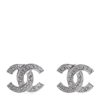 Chanel Crystal CC Earrings Silver 1 of 5
