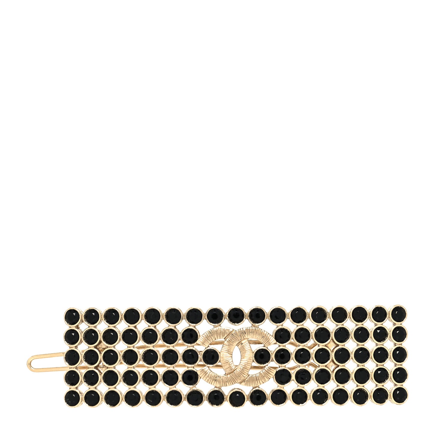 Metal Crystal CC Hair Clip Gold Black