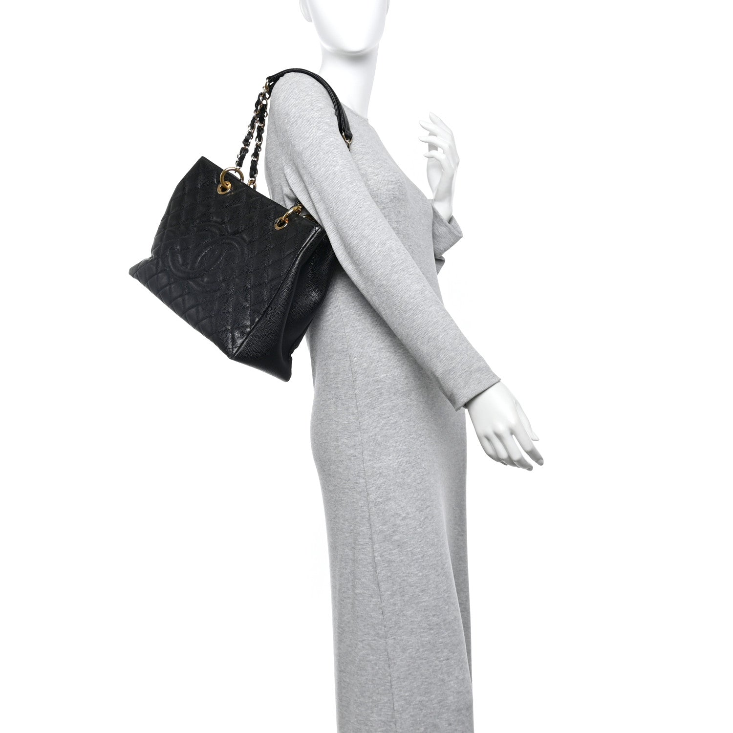 Chanel Caviar Quilted Grand Shopping Tote GST Black 2 of 10