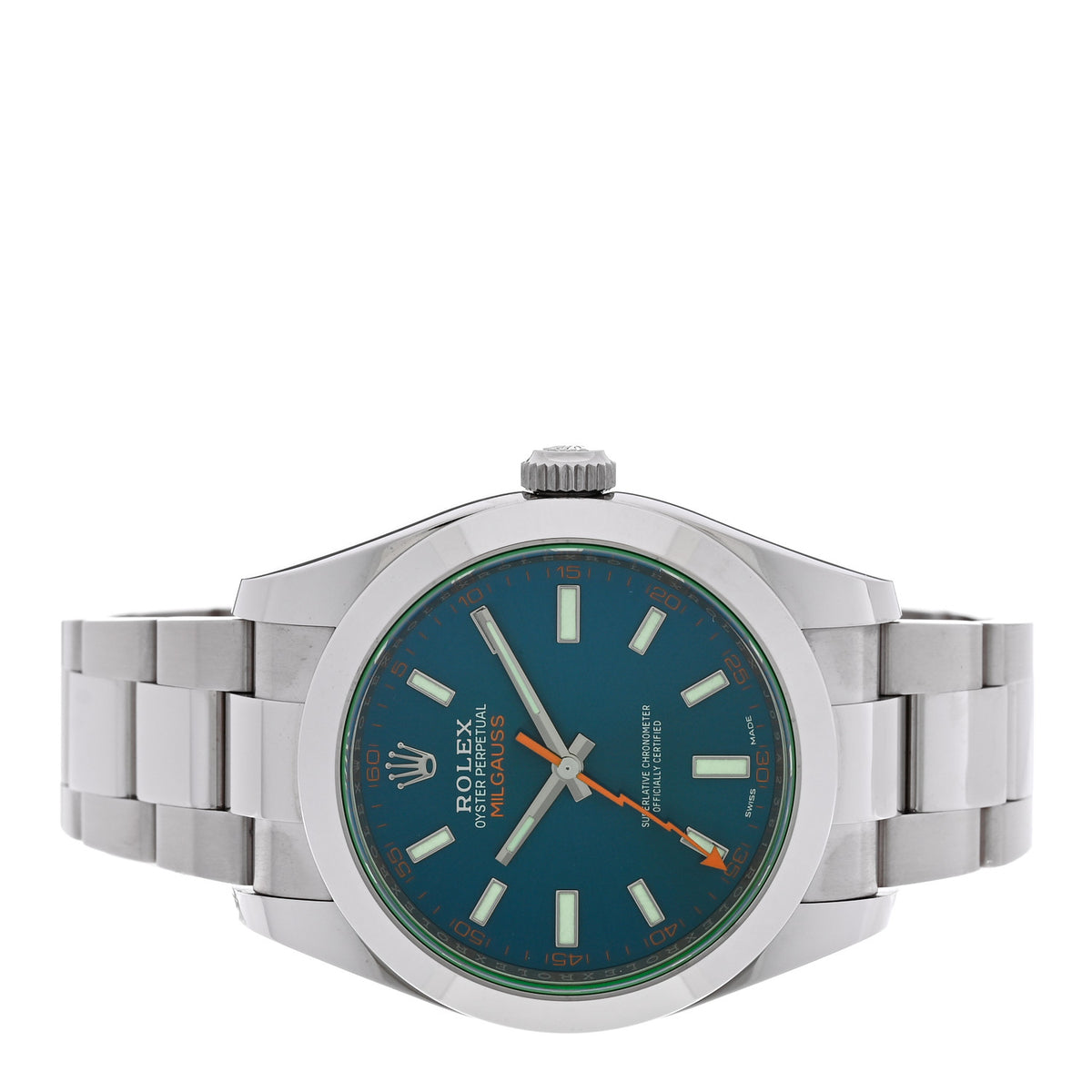 Stainless Steel 40mm Oyster Perpetual Milgauss Watch Z-Blue 116400GV