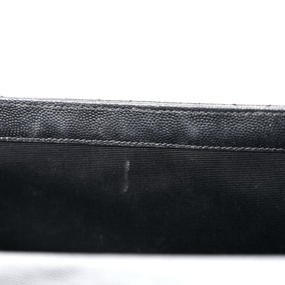 Saint Laurent Grain De Poudre Textured Mixed Matelasse Triquilt Medium Monogram Satchel Black 14 of 18