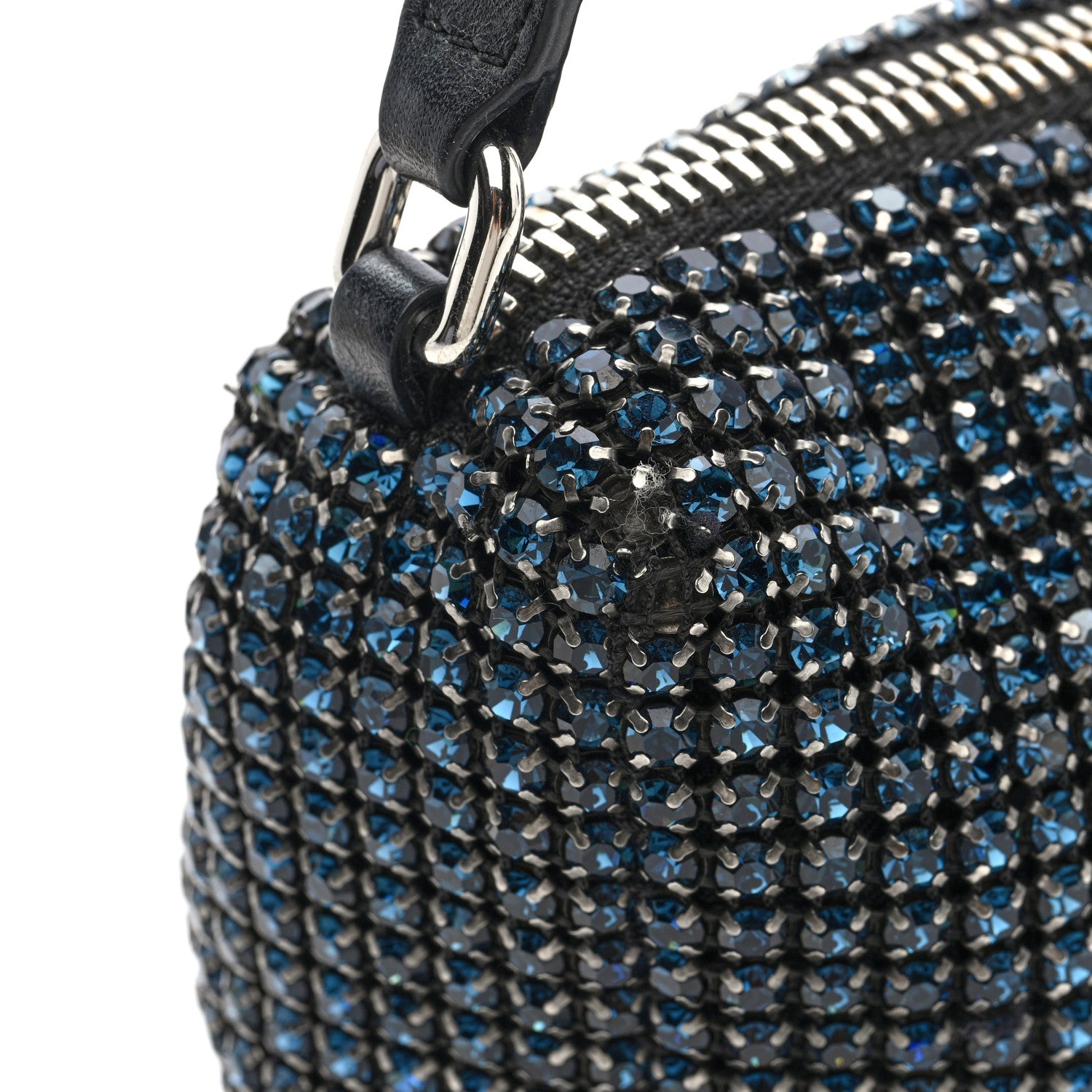 Alexander Wang Mesh Crystal Rhinestone Mini Heiress Pouch Navy 10 of 11