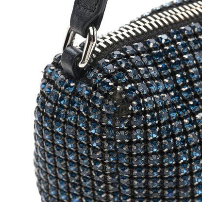Alexander Wang Mesh Crystal Rhinestone Mini Heiress Pouch Navy 10 of 11