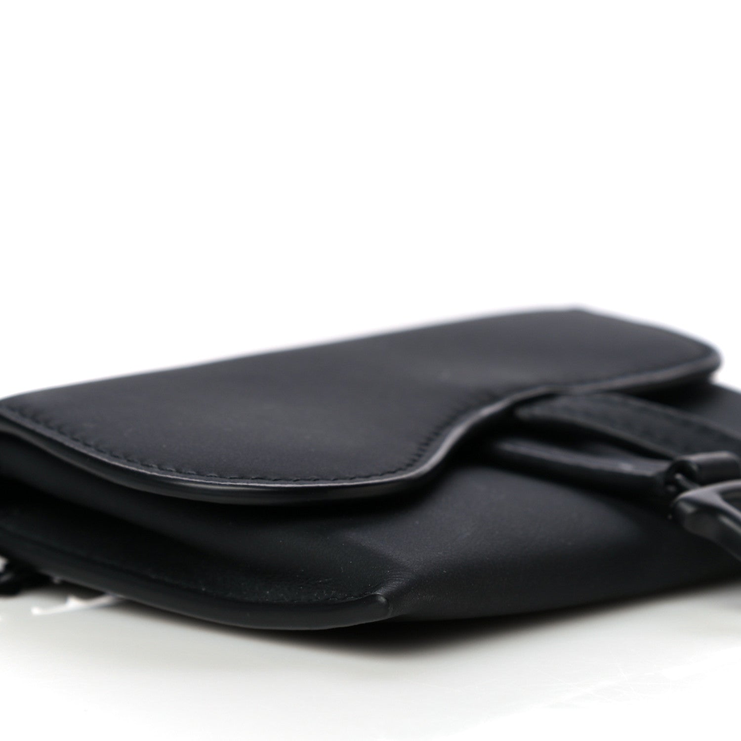 Christian Dior Ultra Matte Calfskin Nano Saddle Chain Pouch Black 8 of 10