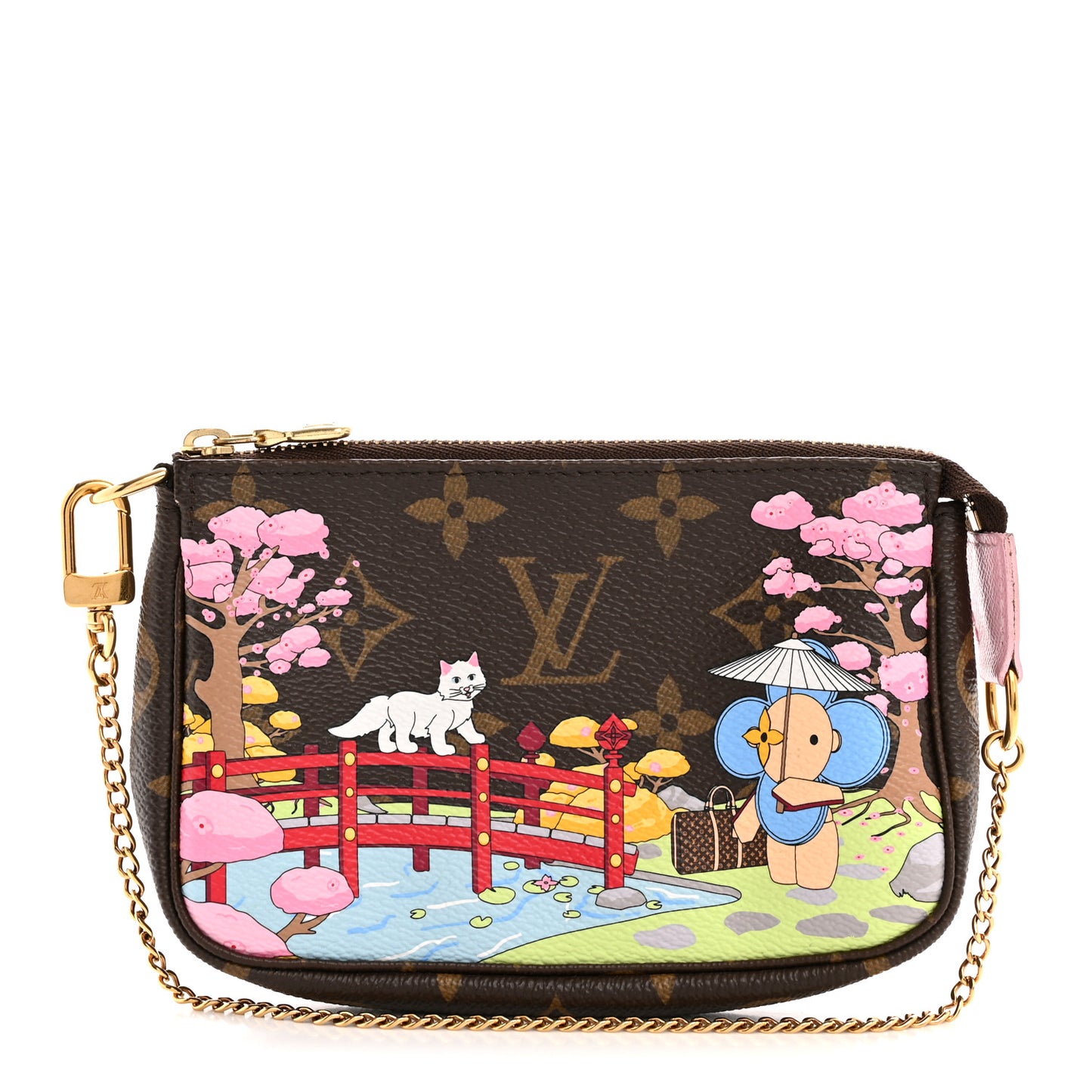 Monogram 2021 Christmas Animation Japanese Garden Mini Pochette Accessories Wisteria Pink