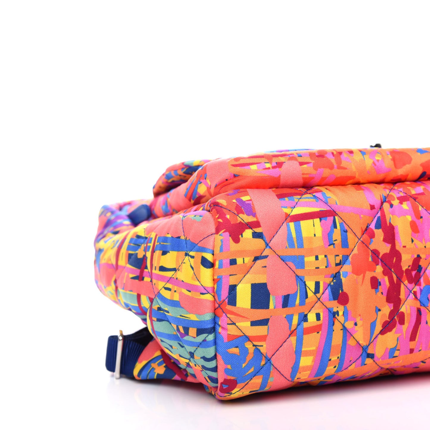 Foulard Fabric Quilted Printed Backpack Pink
