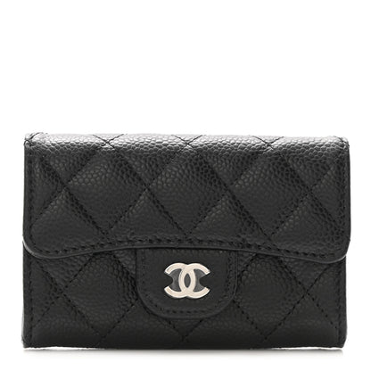 Chanel Caviar Quilted Flap Card Holder Wallet Black 1 of 9