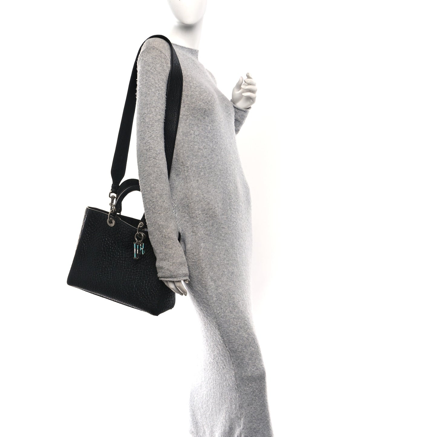 Canyon Grained Lambskin Large Lady Dior Black