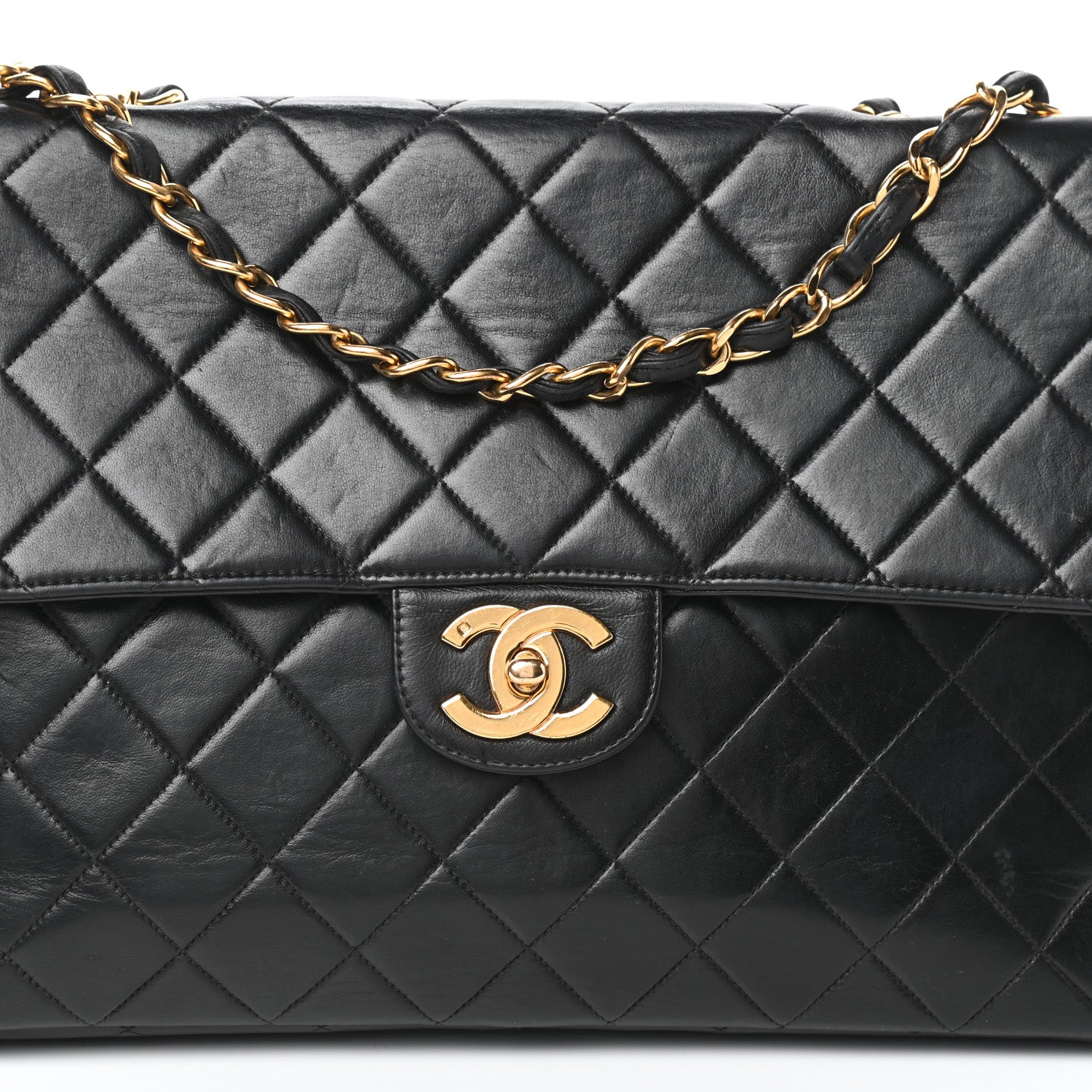 Chanel Lambskin Quilted XL Jumbo Single Flap Black 8 of 10
