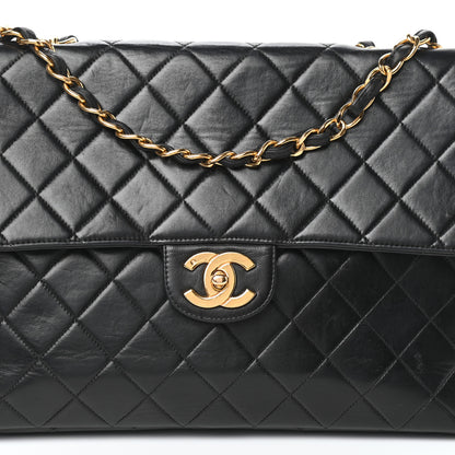 Chanel Lambskin Quilted XL Jumbo Single Flap Black 8 of 10