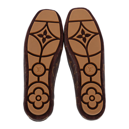 Louis Vuitton Monogram Grained Calfskin Flore Car Loafers 40 Cacao Brown 8 of 10