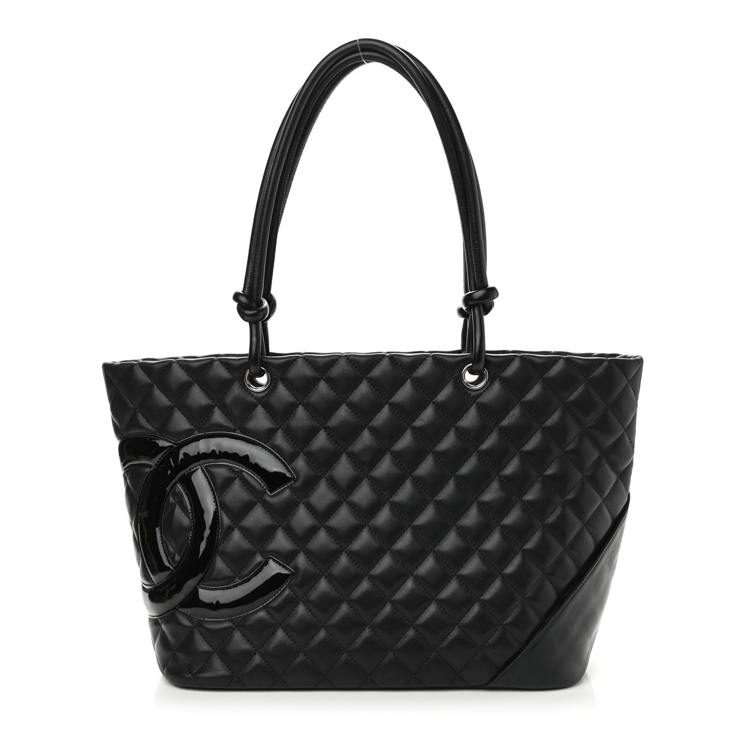 Calfskin Quilted Large Cambon Tote Black