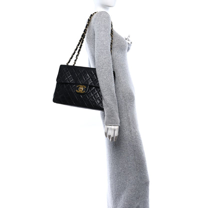Chanel Lambskin Quilted XL Jumbo Single Flap Black 2 of 16