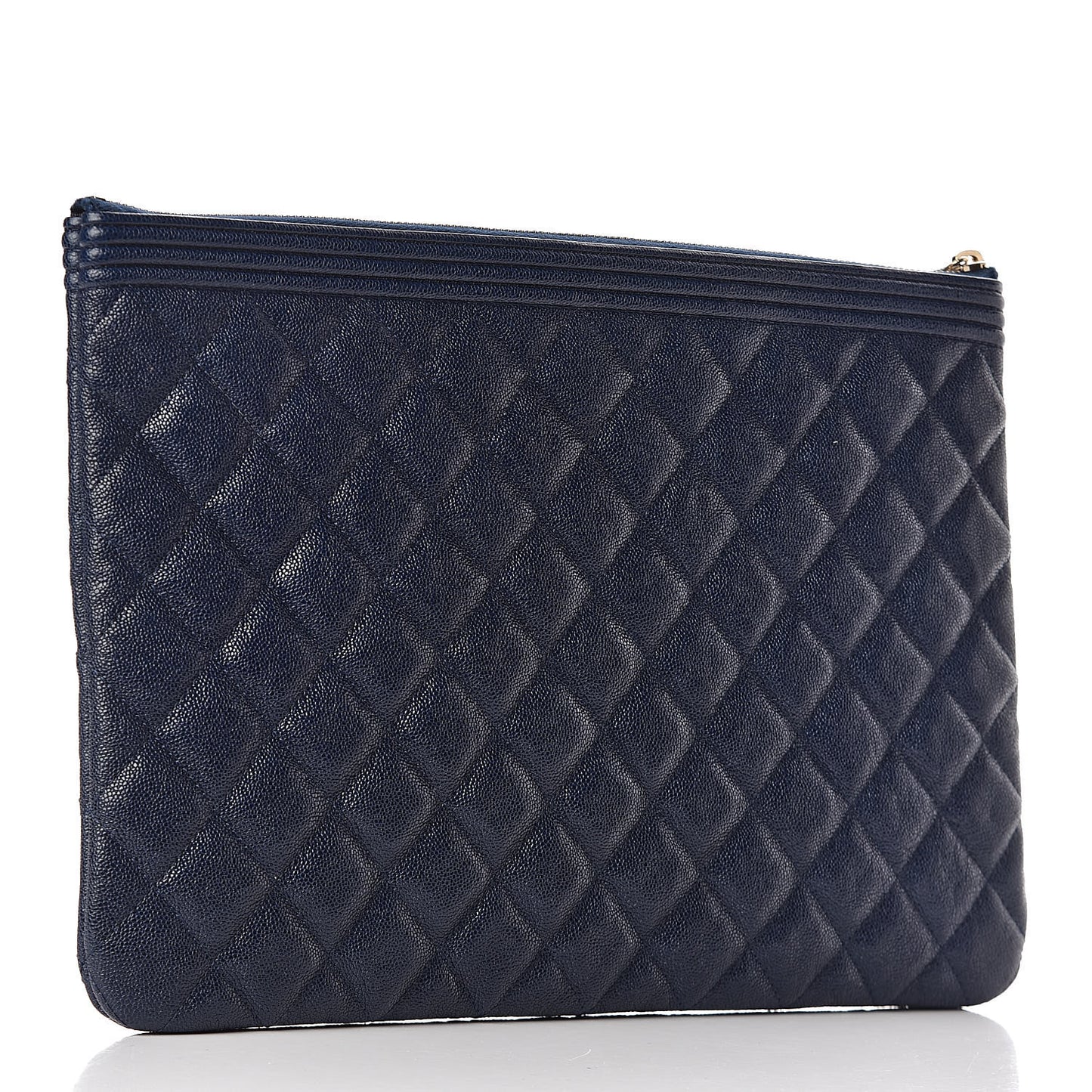 Caviar Quilted Medium Boy Cosmetic Case Navy