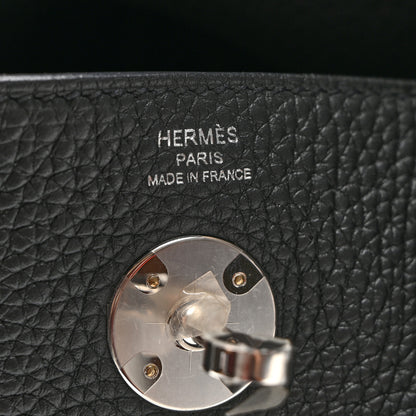 Hermes Taurillon Clemence Lindy 26 Black 6 of 10