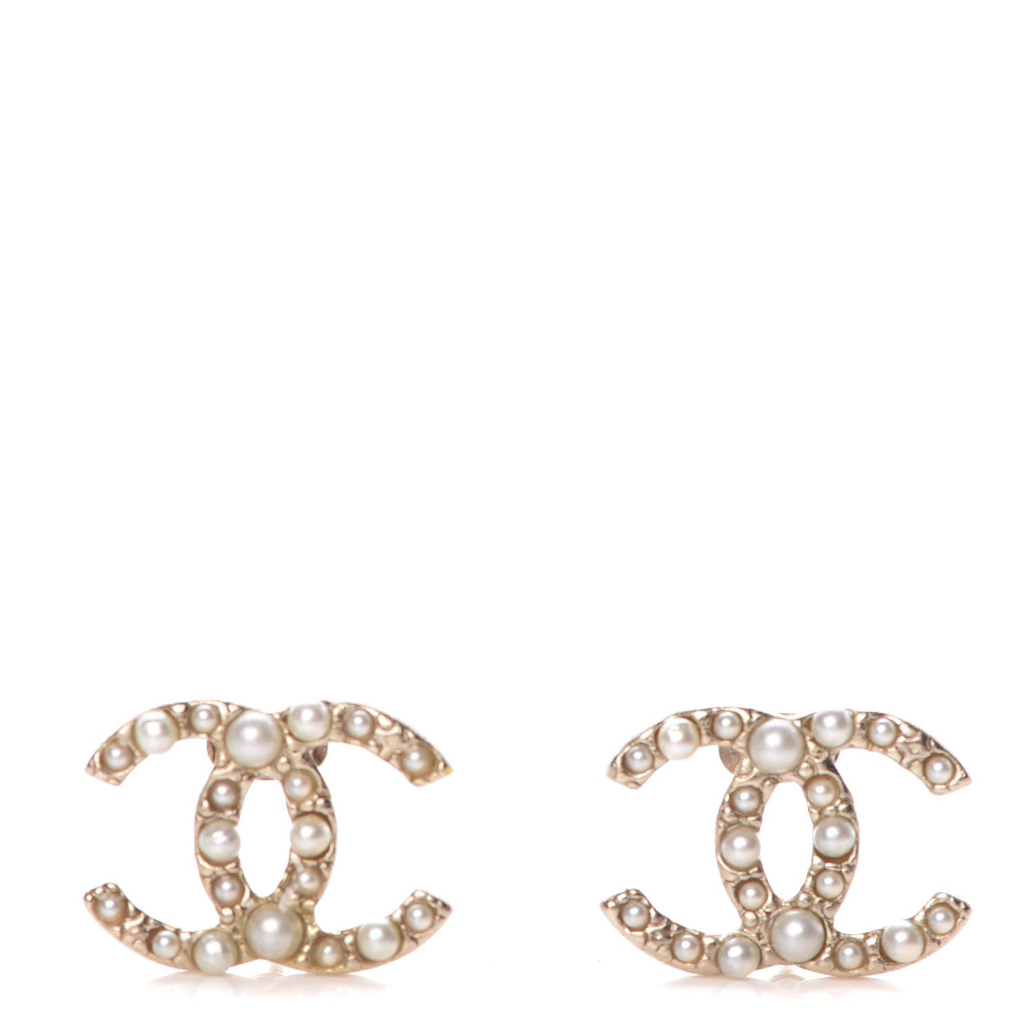 Chanel Pearl CC Earrings Light Gold 1 of 4