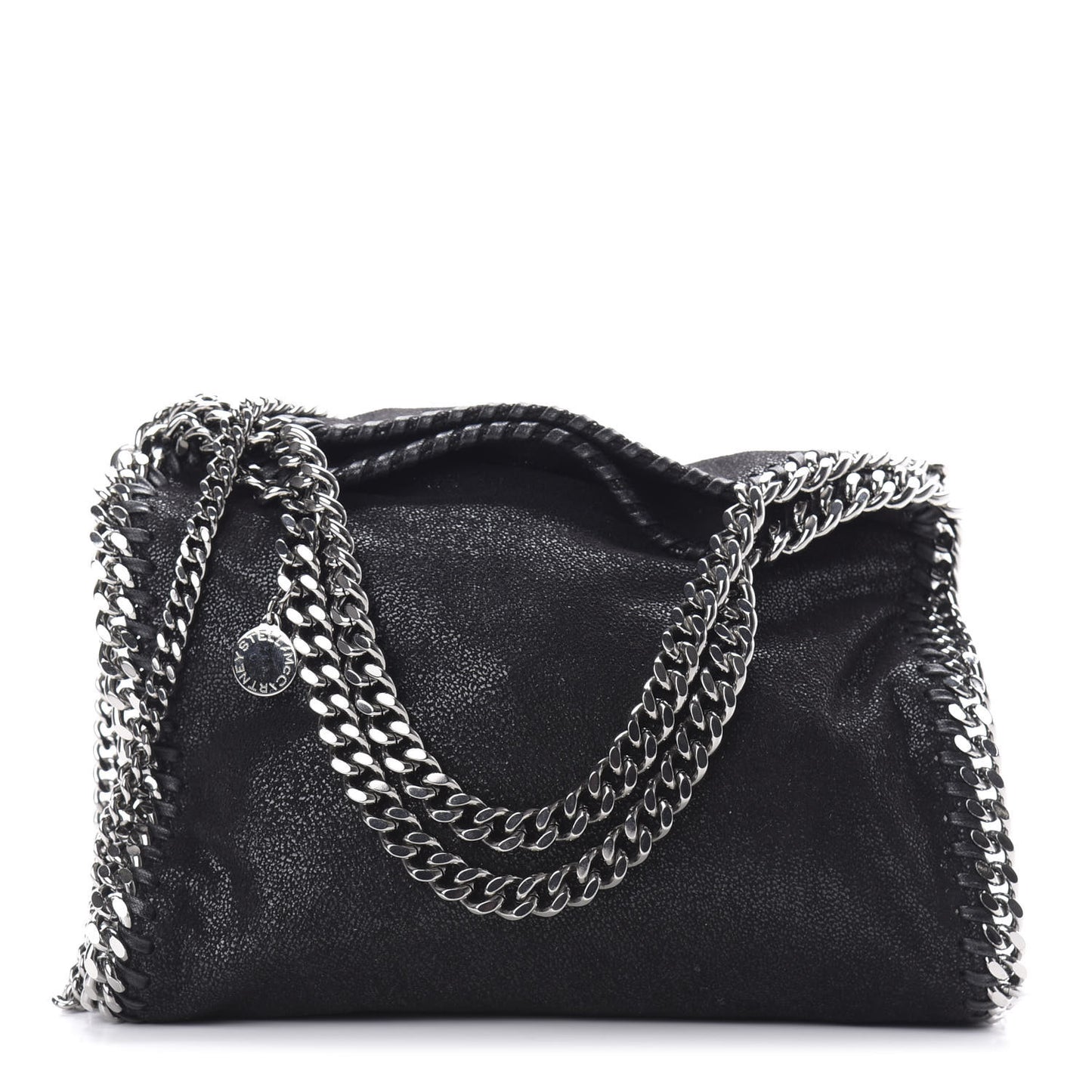Shaggy Deer Mini Falabella Fold Over Tote Black
