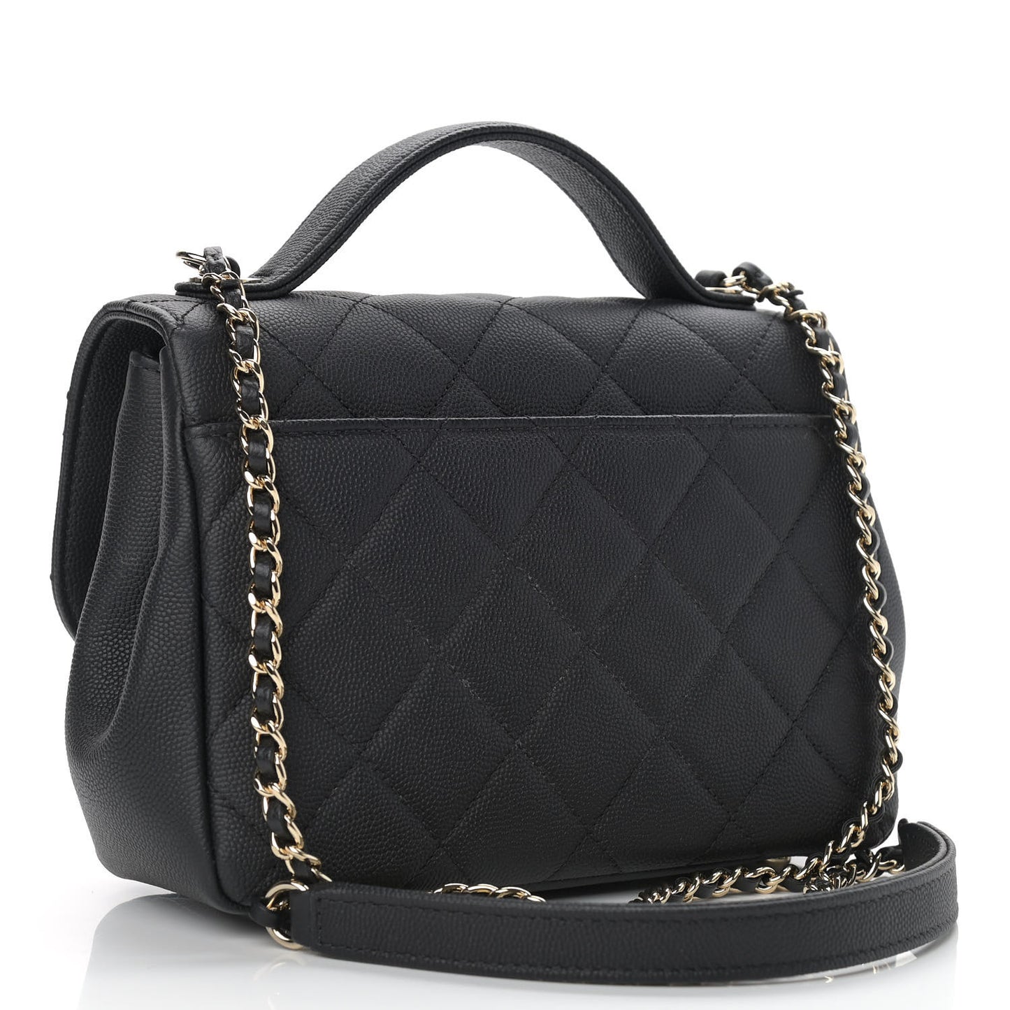 Caviar Quilted Small Business Affinity Flap Black