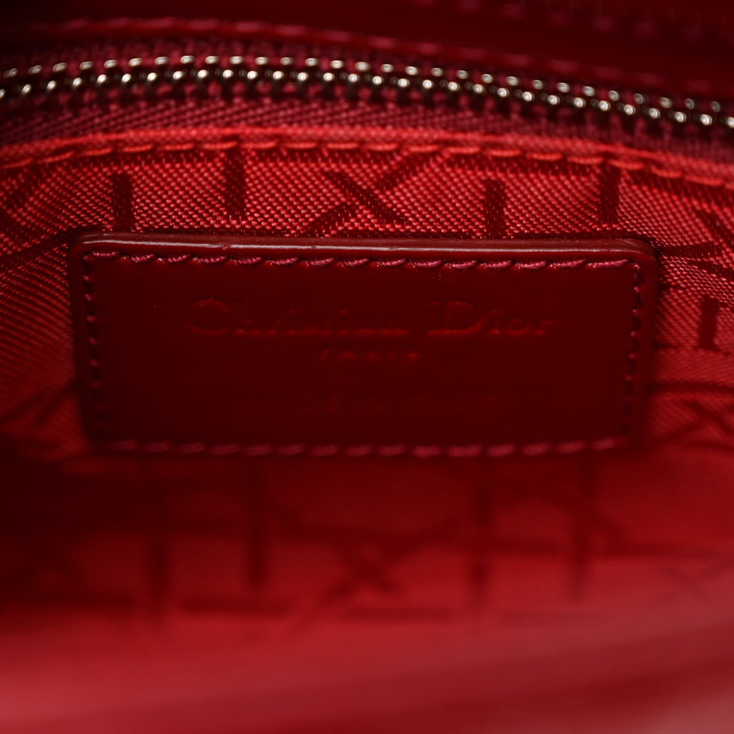Patent Cannage Mini Lady Dior Red