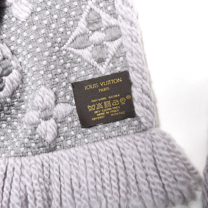 Louis Vuitton Wool Silk Logomania Scarf Pearl Grey 3 of 3