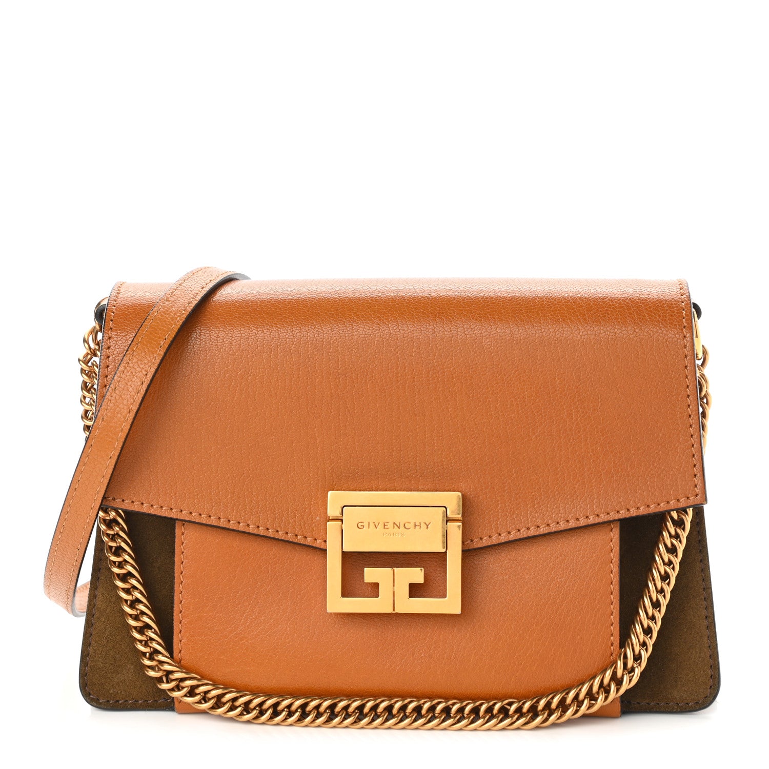 Givenchy Calfskin Small GV3 Shoulder Bag Amber Mastic 1 of 8