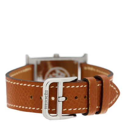 Hermes Stainless Steel Epsom 21mm Heure H Hour Quartz Watch Gold 3 of 5