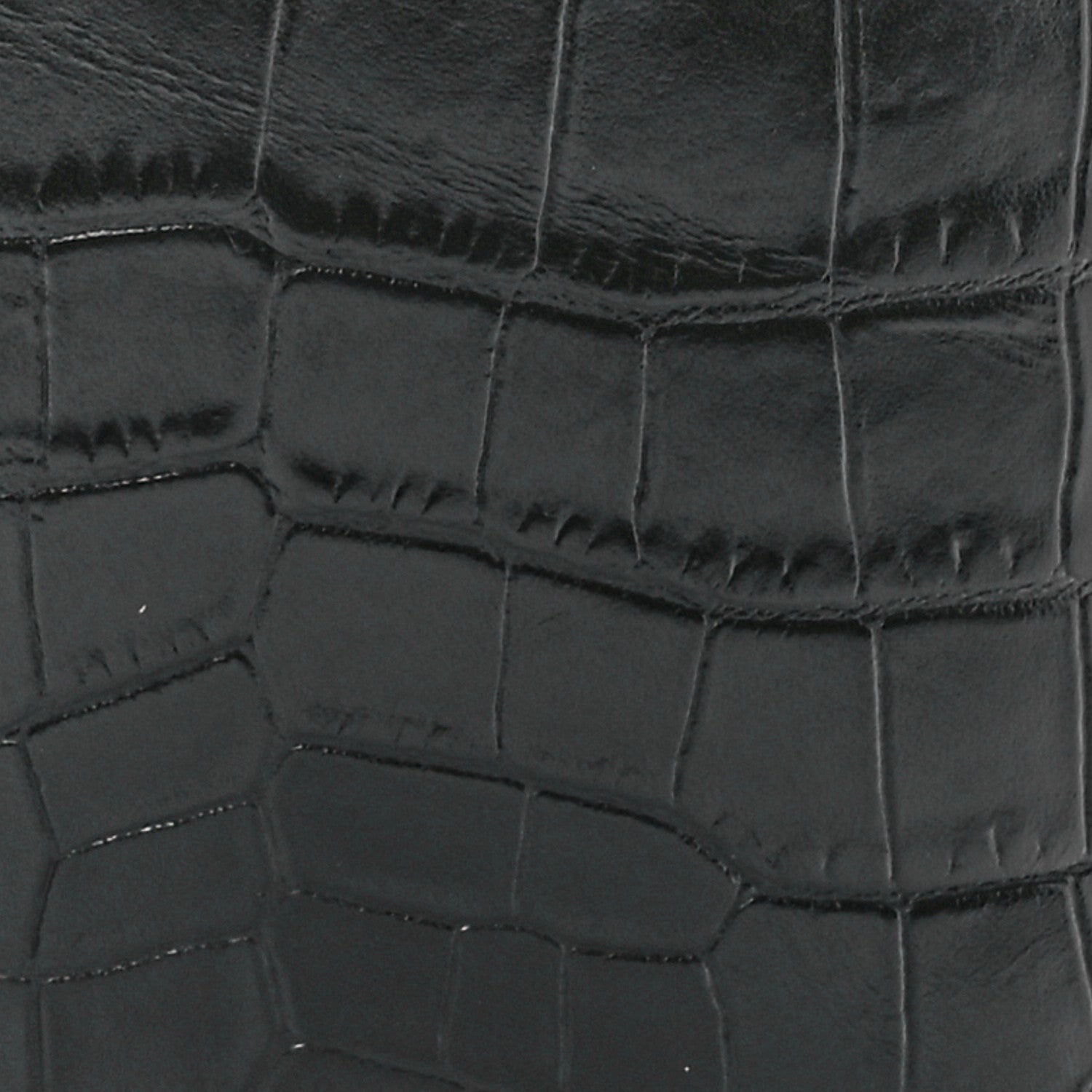 Saint Laurent Calfskin Crocodile Embossed Paris Mini Toy Shopper Tote Black 10 of 13