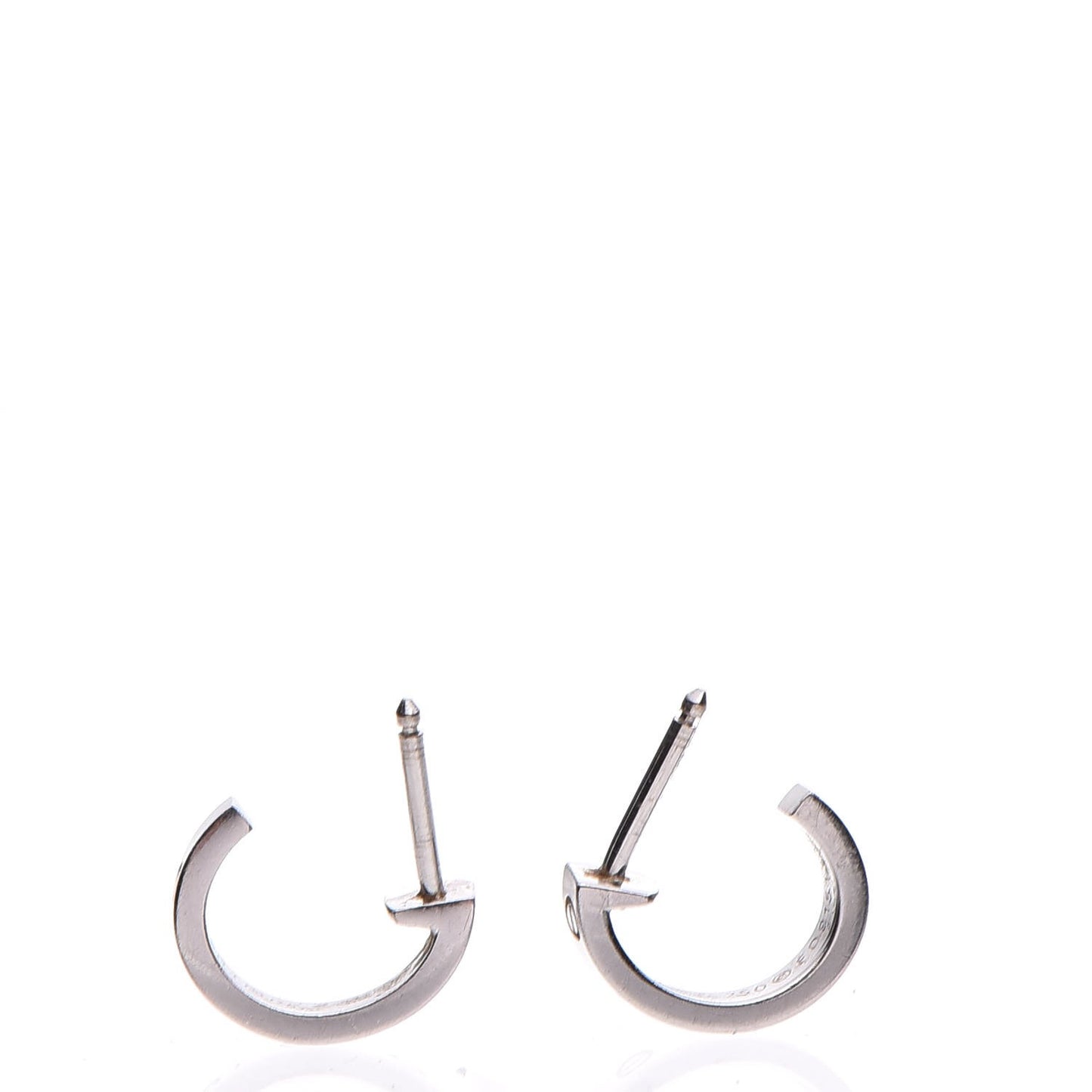 18K White Gold Small LOVE Hoop Earrings