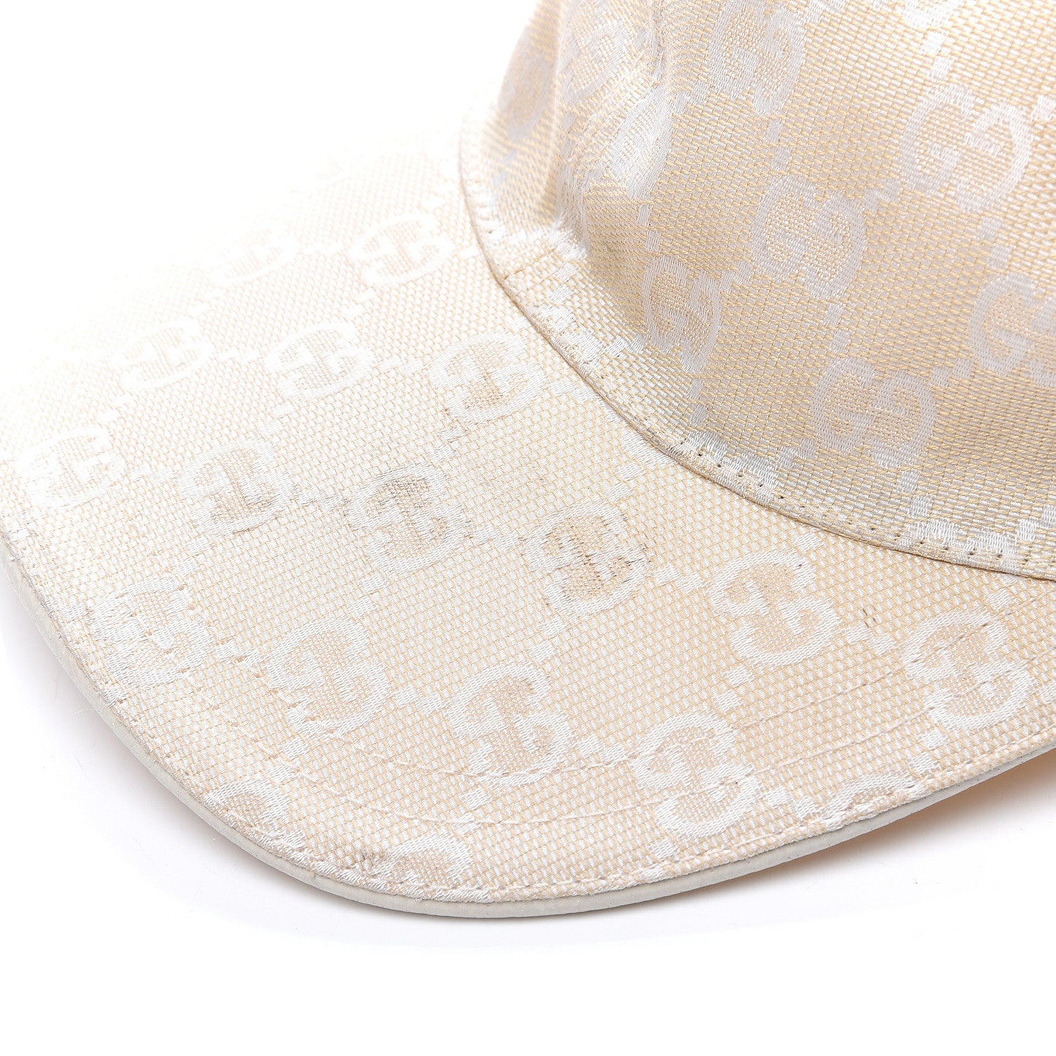 Gucci Cotton Monogram GG Web Baseball Hat M Beige 8 of 8