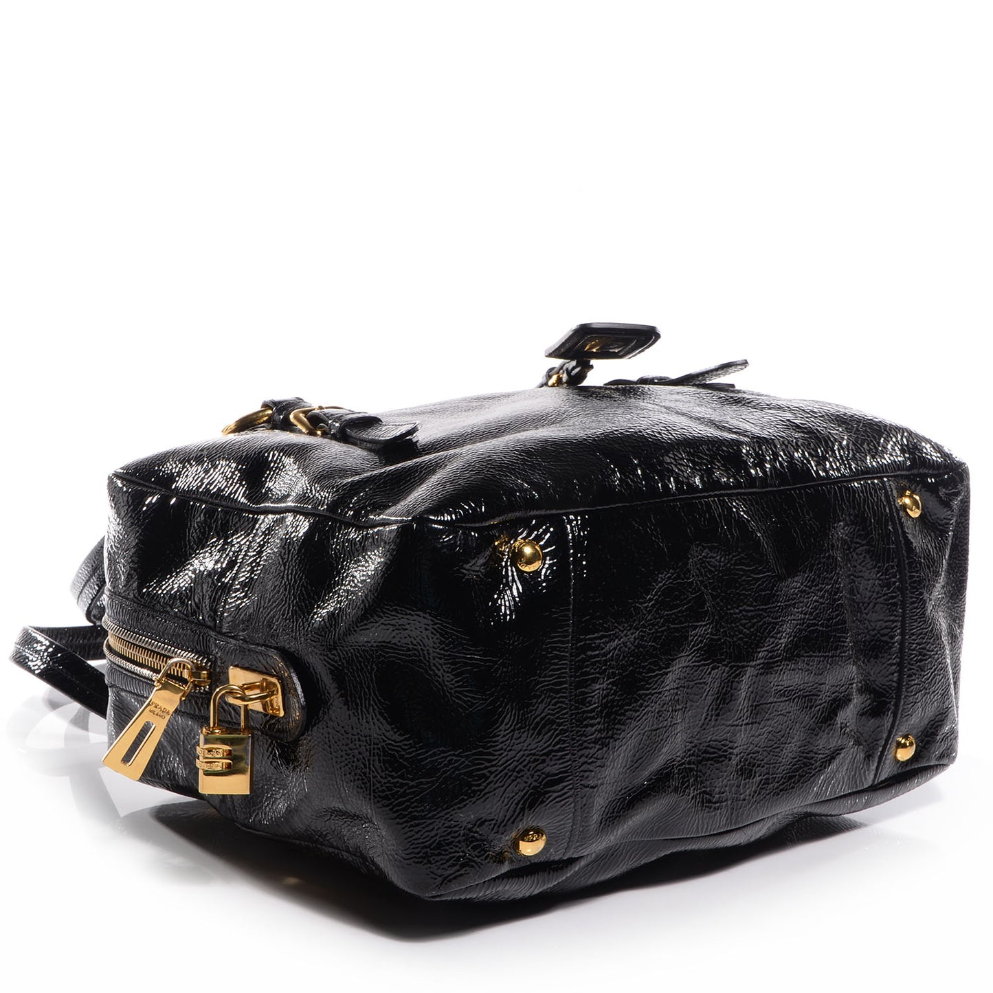 Vernice Naplak Zipper Bowler Tote Black