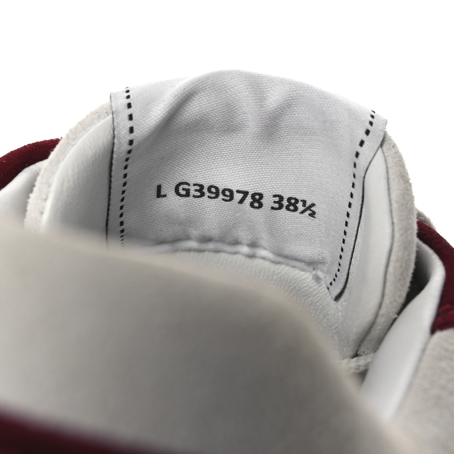 Chanel Suede Kidskin Womens CC Sneakers 38.5 Burgundy White 10 of 11