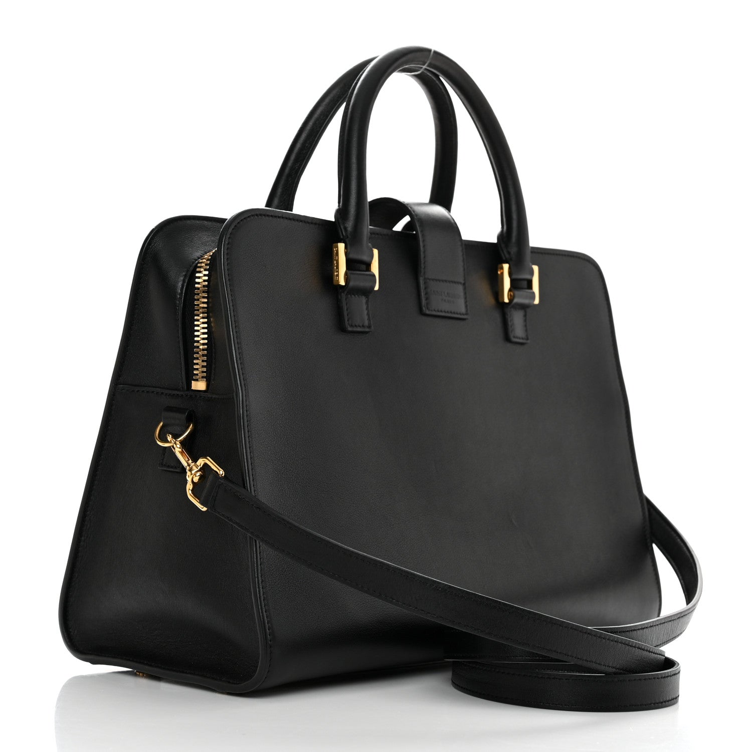Saint Laurent Smooth Calfskin Small Cabas Monogram Black 2 of 10