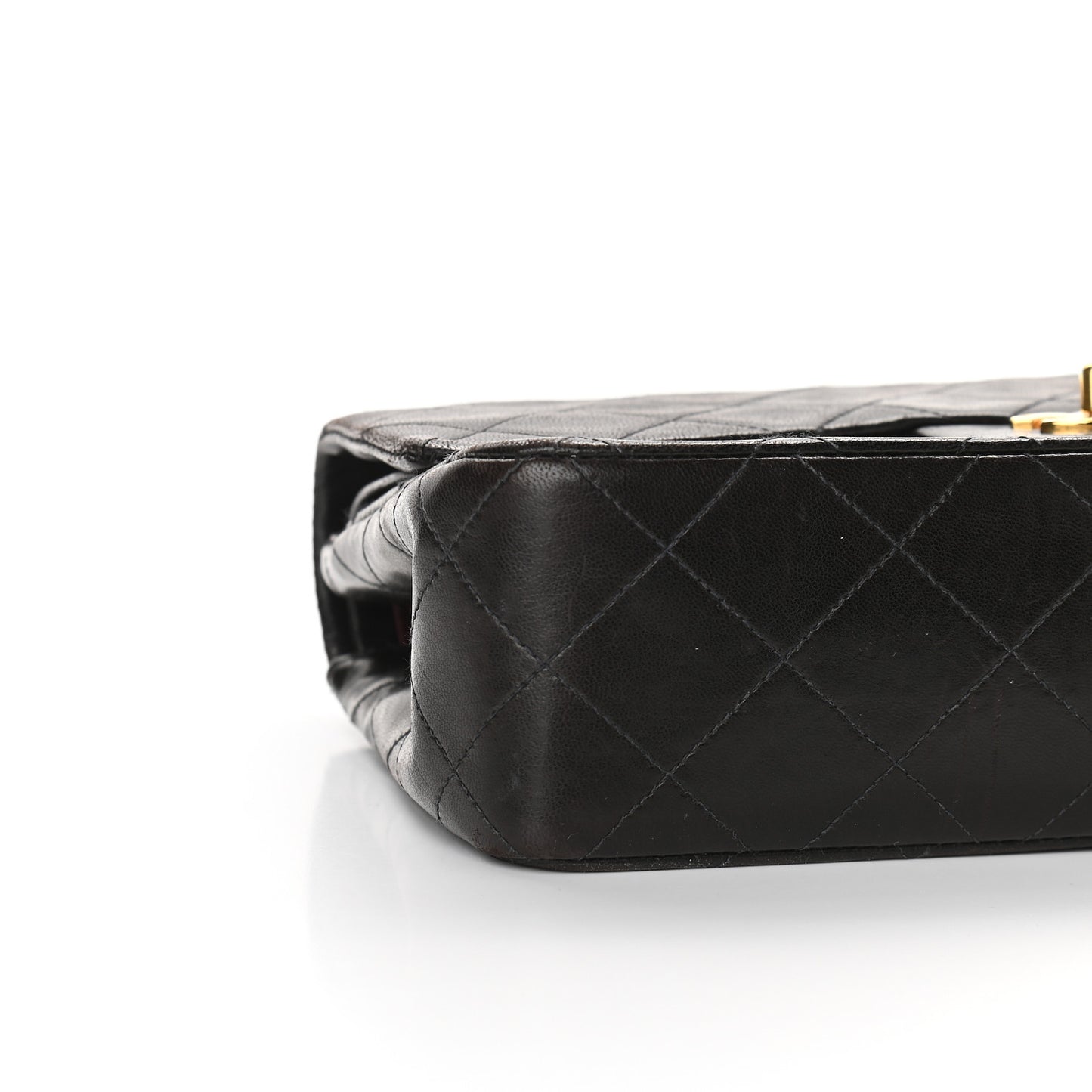 Lambskin Quilted Small Double Flap Black