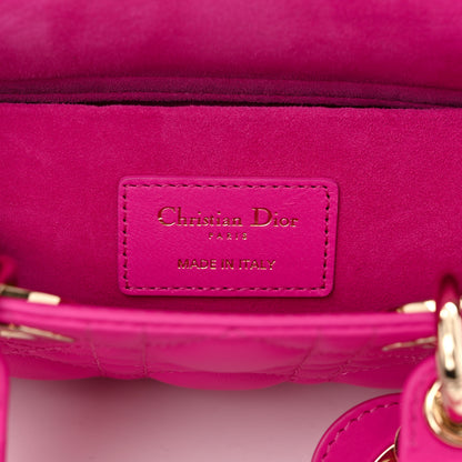 Christian Dior Lambskin Cannage Small Lady D-Joy Fuchsia 6 of 10