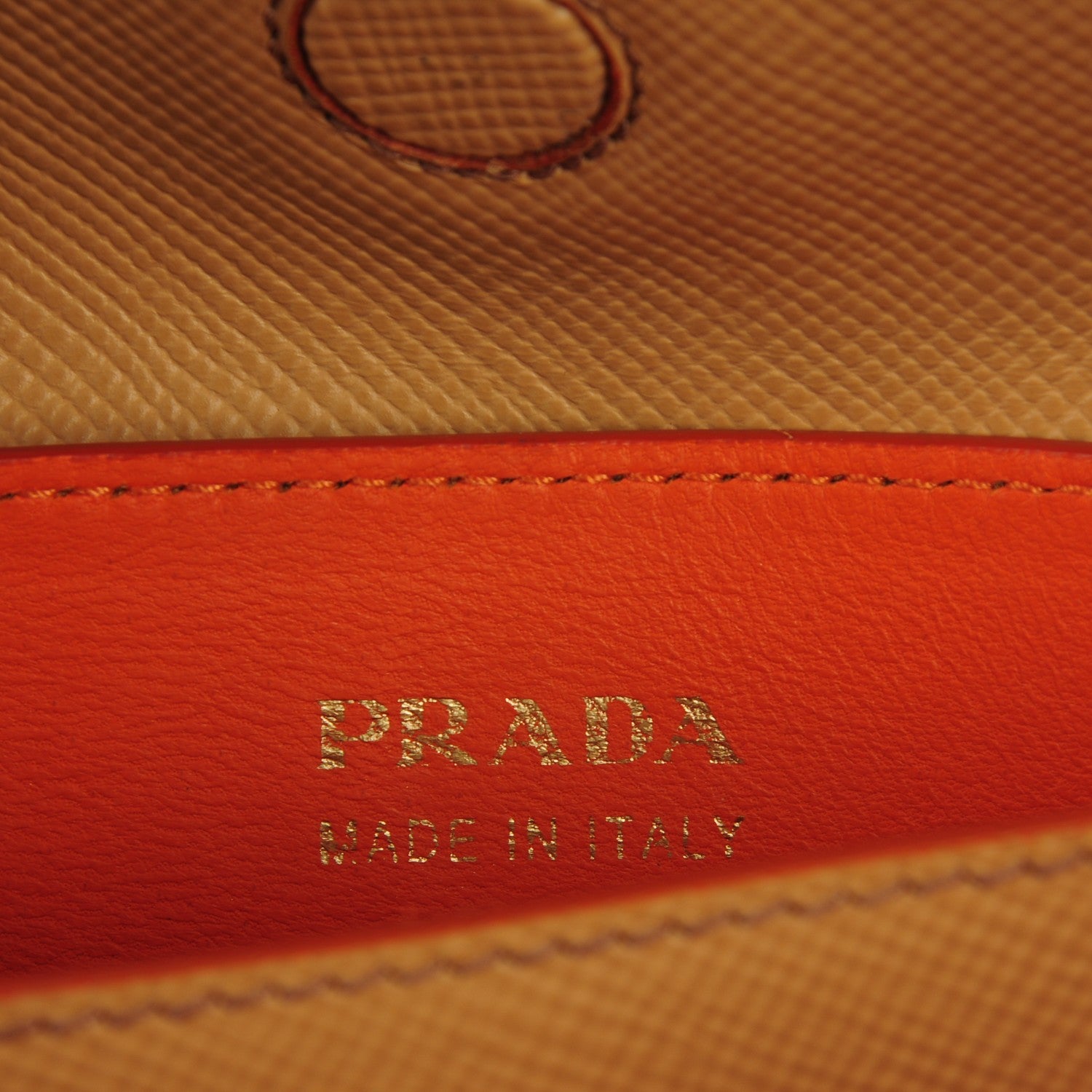 Prada Saffiano Cuir Medium Double Bag Noisette Papaya 7 of 8