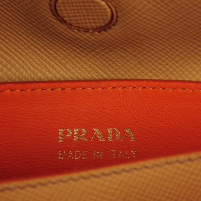 Prada Saffiano Cuir Medium Double Bag Noisette Papaya 7 of 8