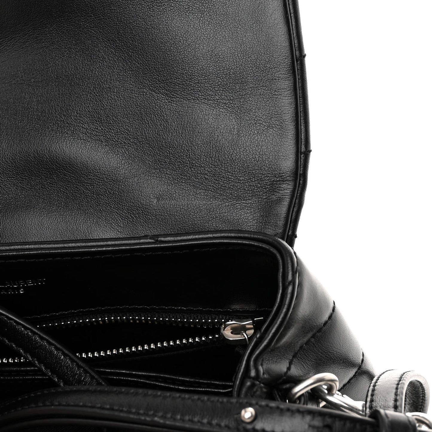 Calfskin Y Quilted Monogram Toy Loulou Crossbody Bag Black