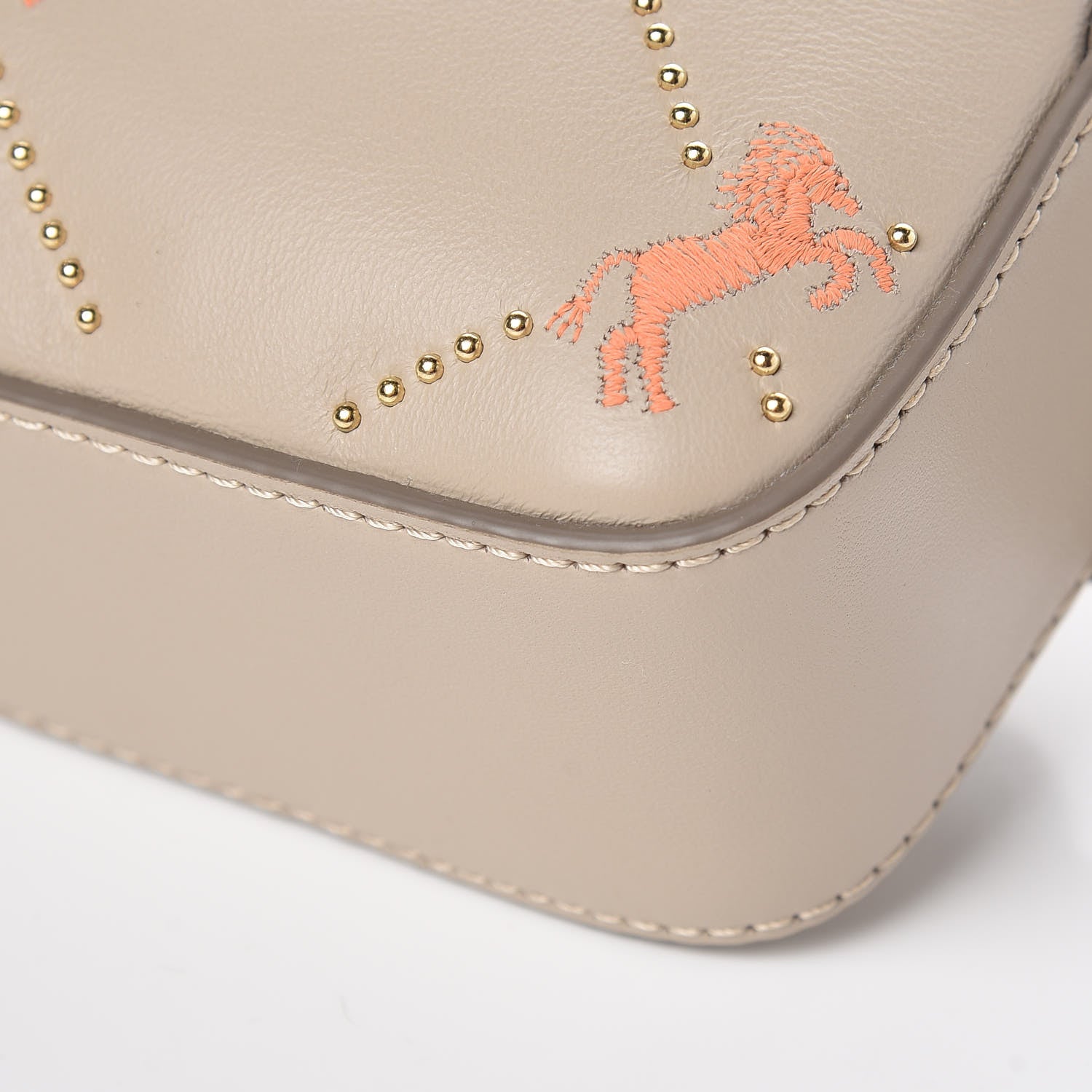 Chloe Smooth Calfskin Little Horses Embroidered Signature Belt Bag Pastel Grey 9 of 9