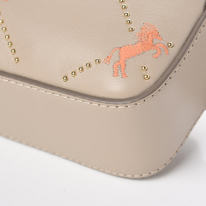 Chloe Smooth Calfskin Little Horses Embroidered Signature Belt Bag Pastel Grey 9 of 9