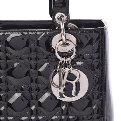 Christian Dior Patent Cannage Medium Lady Dior Black 10 of 11