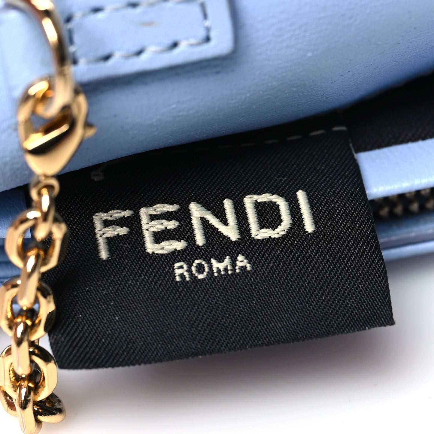 Nappa Matisse FF Embossed Continental Wallet on Chain Placid Blue