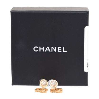 Chanel Crystal CC Drop Earrings Gold 5 of 5