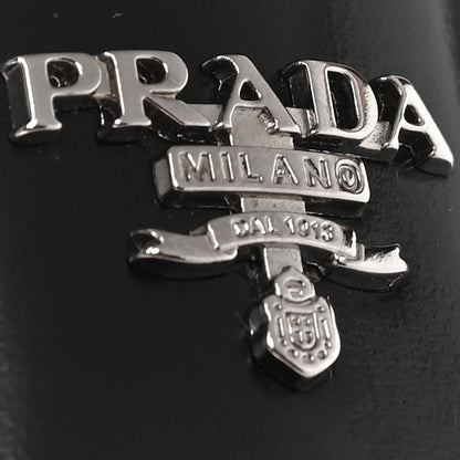 Prada Satin Crystal Logo Block Heel 75mm Slingback Pumps 37 Cristal 9 of 13