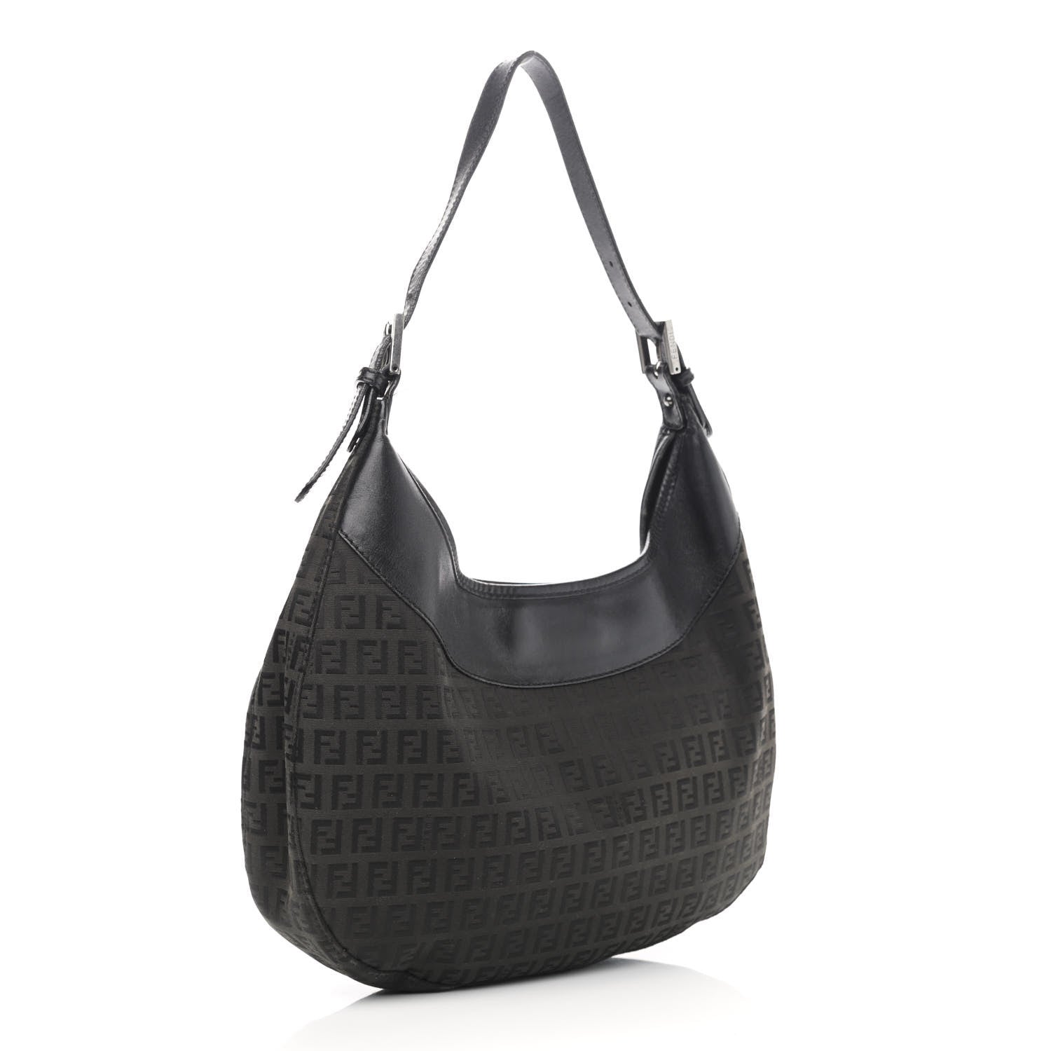 Fendi Zucchino Clip Hobo Black 3 of 13